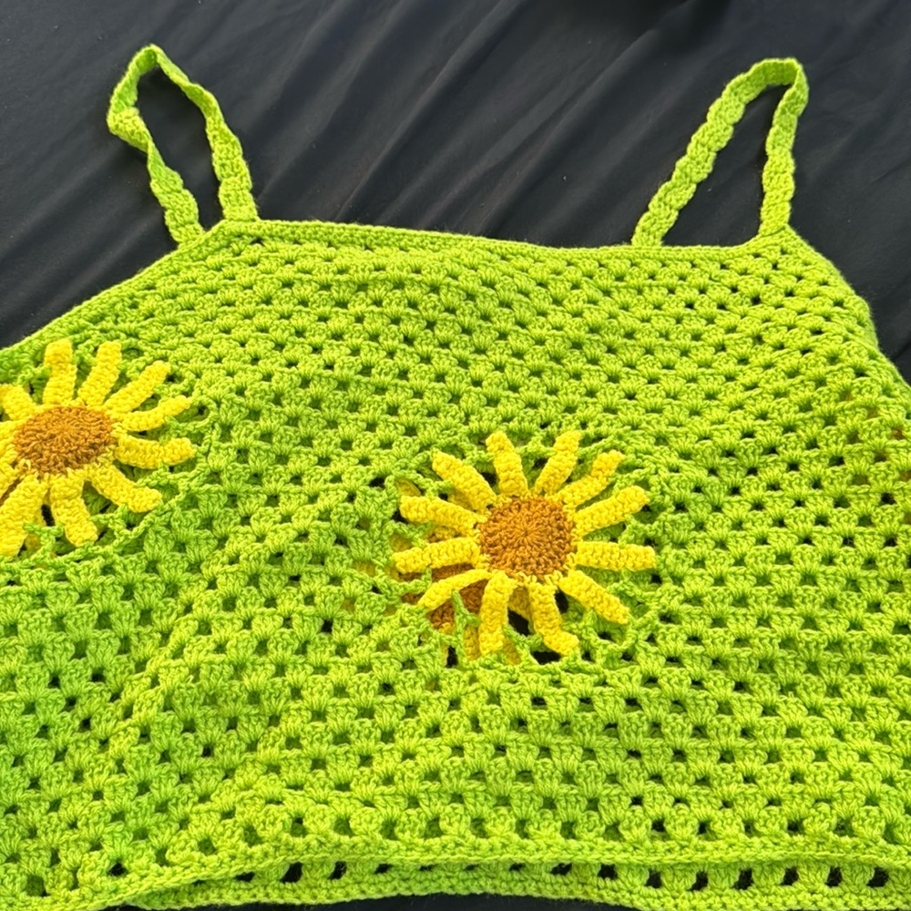 Green see through sweater